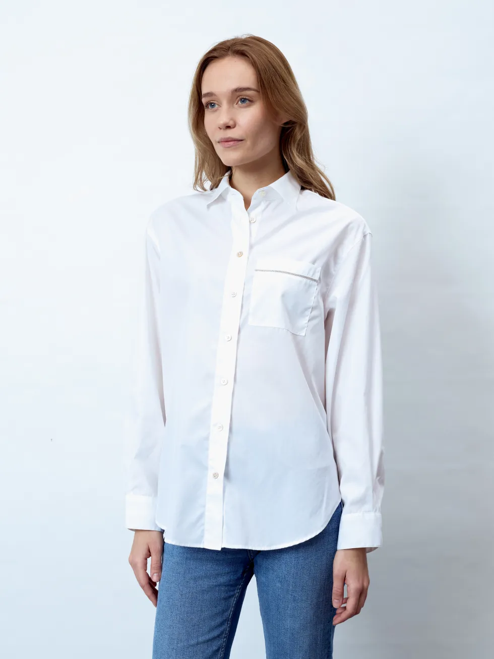 JANINE - Langarm Damenbluse, gewebt